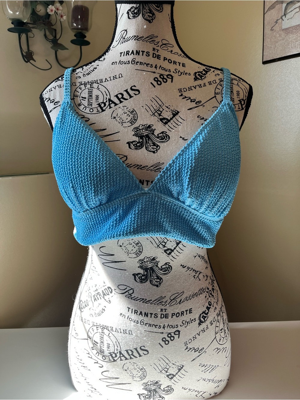George Sky Blue Knit Bralette SwimTop